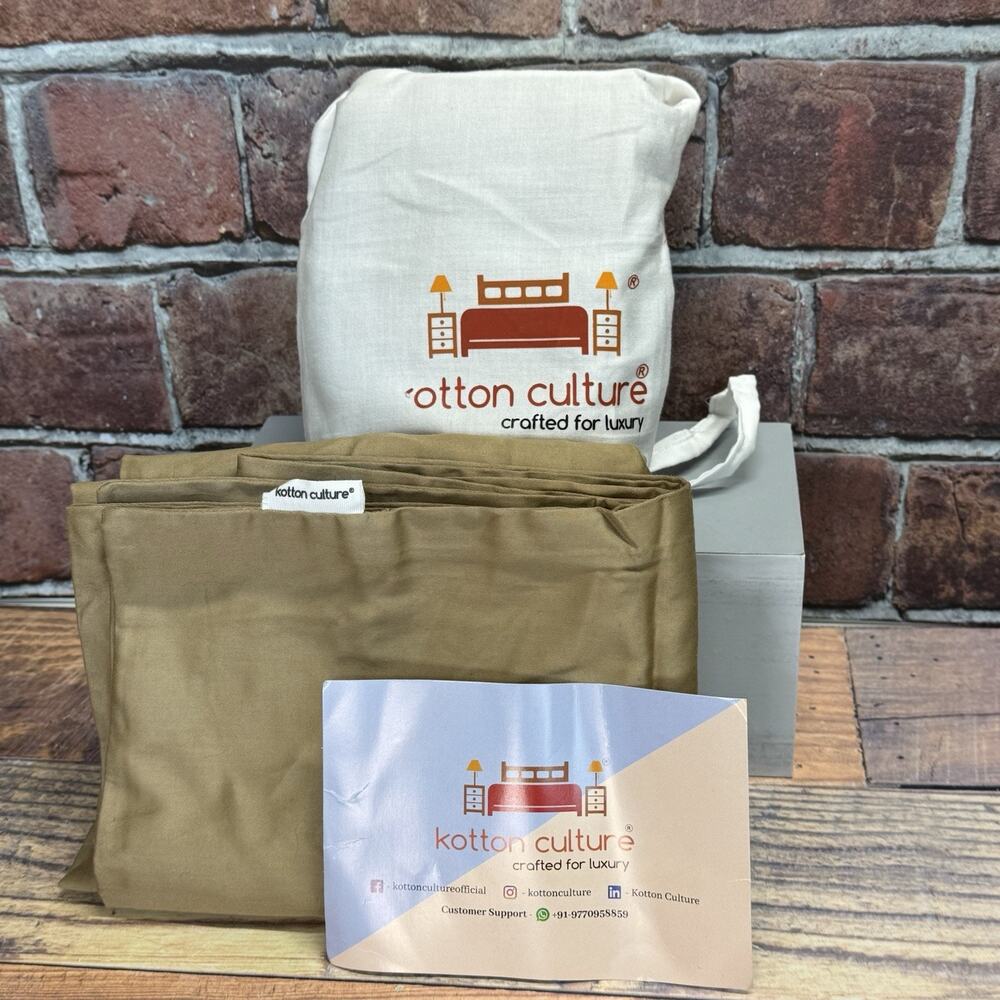 Kotton Culture‎ 100% Egyptian Cotton 600 Thread Count Set of 4 Pillowcases Beige